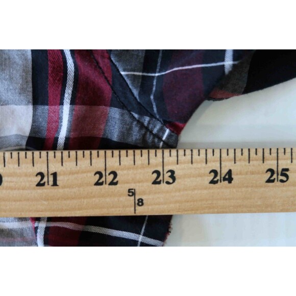 Chalc Shirt Mens Size XL Long Sleeve Button-Up Black Red Plaid Western Rodeo - Picture 5 of 9